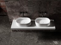 Накладная раковина Abber Stein AS2650 56 матовая белая, овальная, искусственный камень