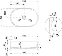 Накладная раковина Abber Stein AS2650 56 матовая белая, овальная, искусственный камень