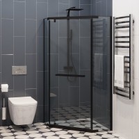 Душевой уголок Ceruttispa Chika ZP101B 100x100, профиль черный