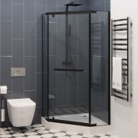 Душевой уголок Ceruttispa Chika ZP101B 100x100, профиль черный