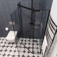 Душевой уголок Ceruttispa Chika ZP101B 100x100, профиль черный