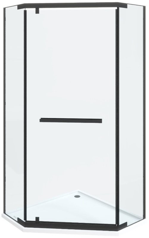 Душевой уголок Ceruttispa Chika ZP101B 100x100, профиль черный