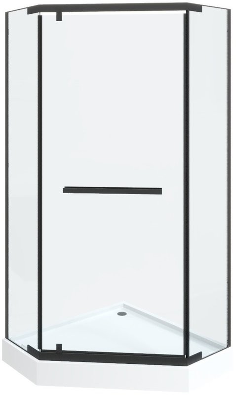 Душевой уголок Ceruttispa Chika ZP101B 100x100, профиль черный