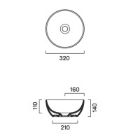 Накладная раковина Catalano Sfera 0523320001 32 глянцевая белая, круглая