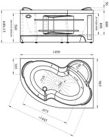 Акриловая ванна Radomir Vannesa Massage Ирма 2-76-2-2-0-216 баланс, R 150x95 см, угловая, правая, пристенная, с гидромассажем, белая, асимметричная, с каркасом, с экраном, с сиденьем, со сливом-переливом, с полотенцедержателем