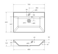 Мебельная раковина BelBagno BB700/450-LV-ART-AST-NERO черная матовая