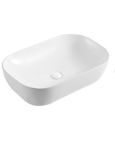 Накладная раковина AZARIO AZ-2143 49 глянцевая белая, прямоугольная, фаянс