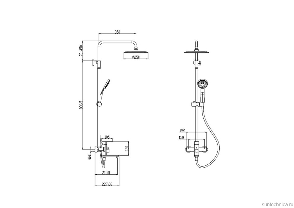 Душевая стойка Olive'S Estena 29292ENB черная матовая