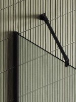 Душевая перегородка Maybahglass MGD-737-6ш 89 см, профиль черный, стекло сатин