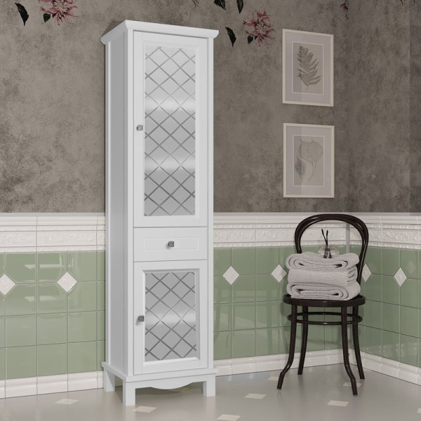 Шкаф пенал для ванной Opadiris Омега 45 R белый матовый