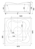 Акриловая ванна Gemy G9089 O R Акриловая ванна Gemy G9089 O R