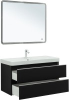 Тумба под раковину без столешницы Aquanet Вега 100 подвесная, черная