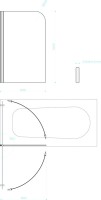 Шторка на ванну Maybahglass MGV-928-ФП017-6 60 см, профиль черный