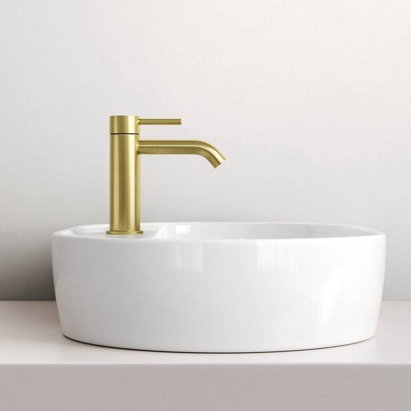 Смеситель для раковины Sancos Etna, брашированное золото, PVD покрытие, SC9001BG