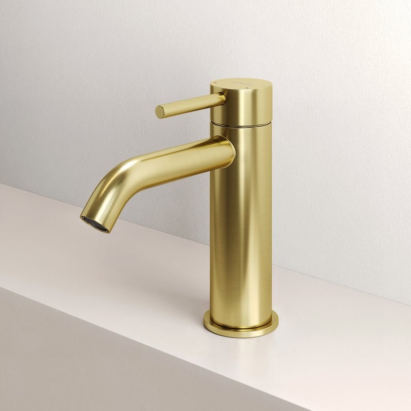 Смеситель для раковины Sancos Etna, брашированное золото, PVD покрытие, SC9001BG