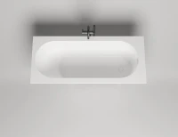 Ванна из искусственного камня Salini Ornella Kit S-Sense 170x80 см, встраиваемая, белая, на ножках, со сливом-переливом