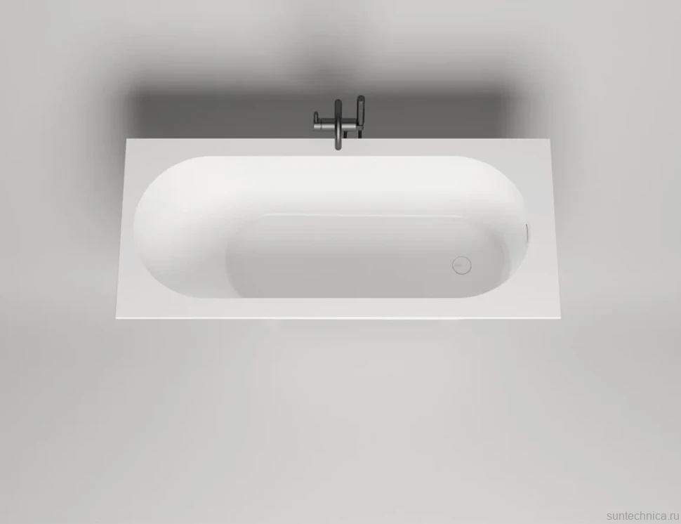 Ванна из искусственного камня Salini Ornella Kit S-Sense 170x80 см, встраиваемая, белая, на ножках, со сливом-переливом