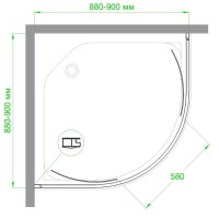 Душевой уголок Royal Bath HKD RB 90 HKD-C 90x90