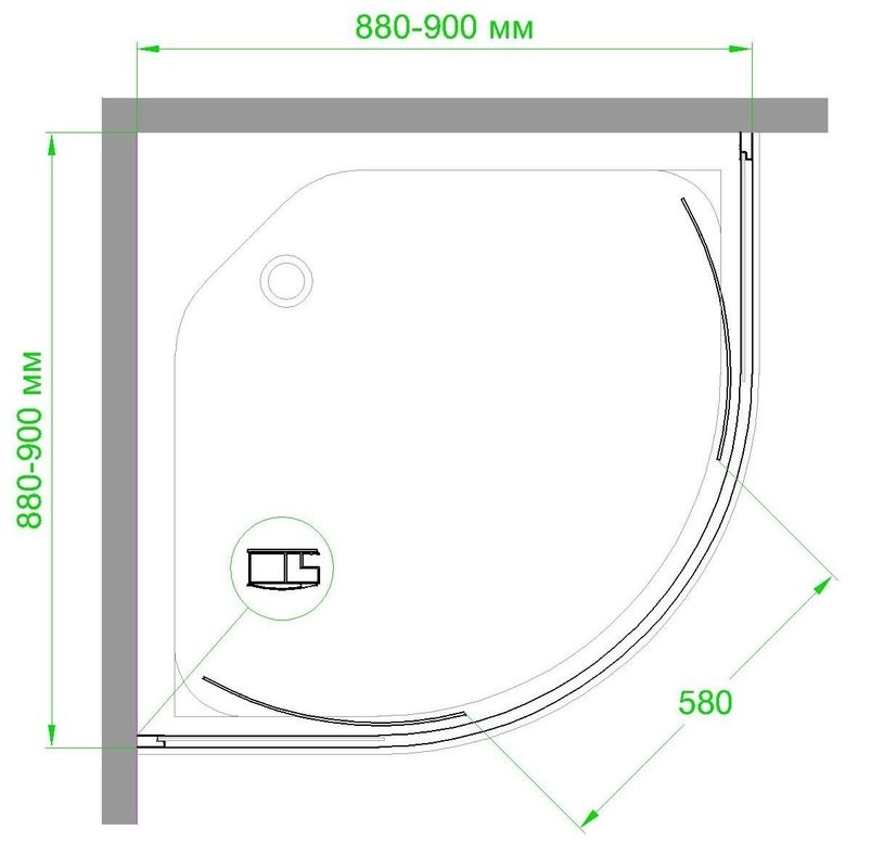 Душевой уголок Royal Bath HKD RB 90 HKD-C 90x90