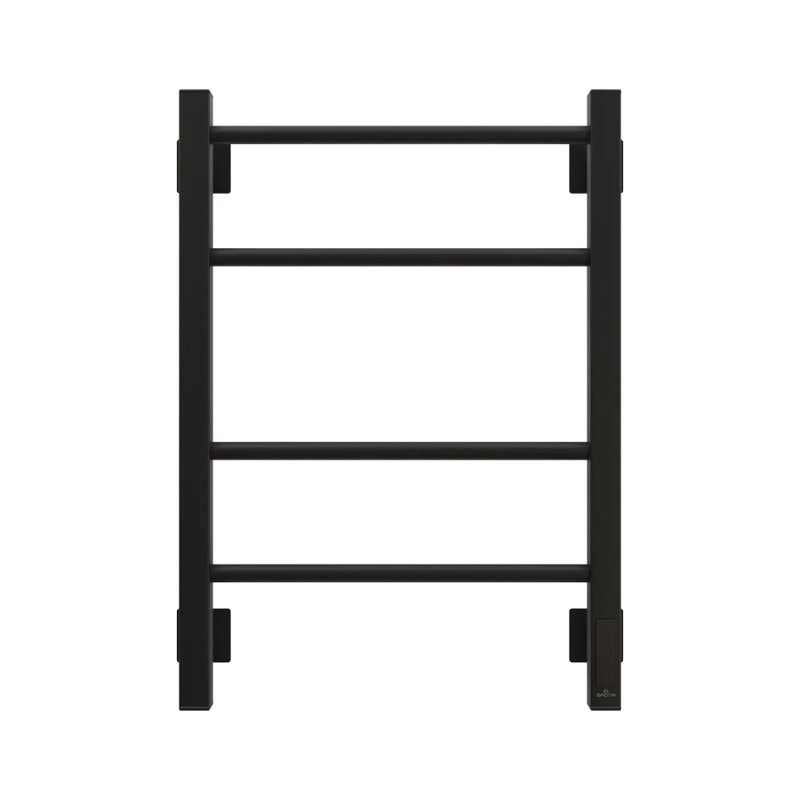 Полотенцесушитель электрический Grota Costa 430х600 RAL9005 EL 60x45 см, подключение справа, слева, скрытое подключение справа, матовый черный, лесенка, из стали