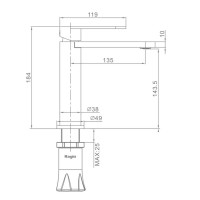 Смеситель для раковины Raglo R10.10.09, графит Смеситель для раковины Raglo R10.10.09, графит