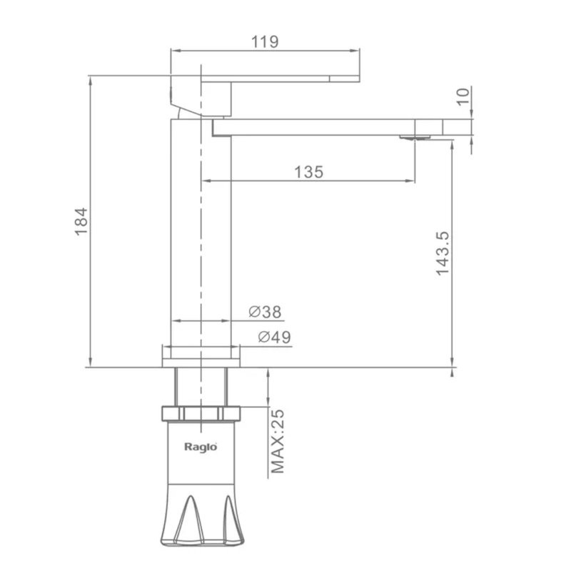 Смеситель для раковины Raglo R10.10.09, графит