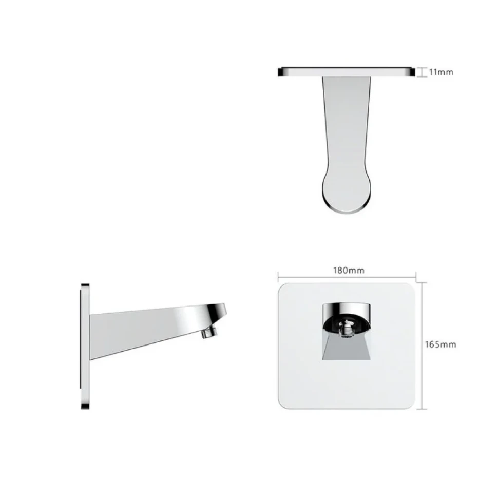 Держатель верхнего душа, настенный, хром AQUAme AQM8701CR