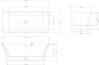 Акриловая ванна Esbano Cordoba 170x75 см, отдельностоящая, белая, со сливом-переливом