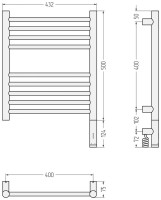 Полотенцесушитель электрический Сунержа Богема 3.1 15-6005-5040 60x45 см, подключение справа, темный титан муар, лесенка