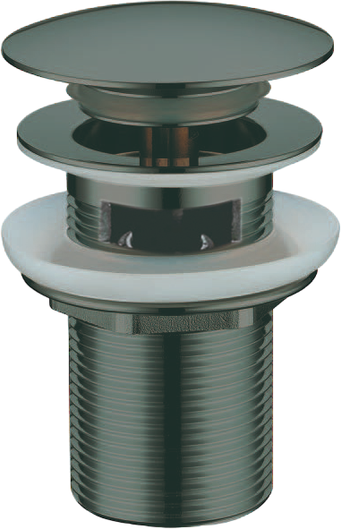 Донный клапан для раковины Boheme 612/2-SGM с переливом, shine gun metal