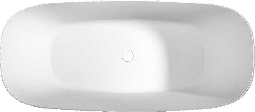 Акриловая ванна Vincea VBT-631 170x75 см, отдельностоящая, белая, овальная, со сливом-переливом, с донным клапаном