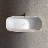 Акриловая ванна Vincea VBT-631 170x75 см, отдельностоящая, белая, овальная, со сливом-переливом, с донным клапаном