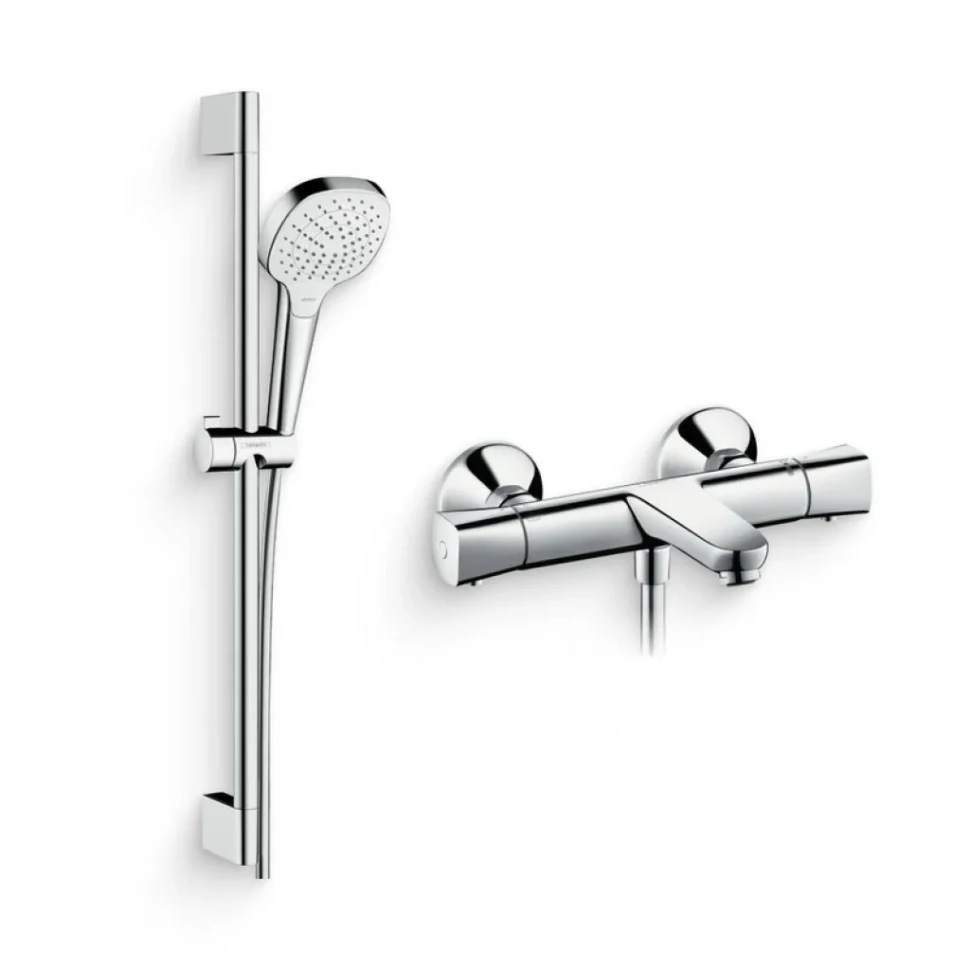 Душевой комплект Термостат Hansgrohe Ecostat universal 13123000 для ванны с душем + Гарнитур Croma Select E Vario 26582400