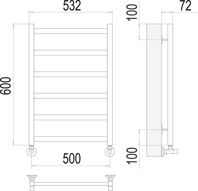 Полотенцесушитель водяной Terminus Аврора П6 500x600