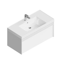 Тумба с раковиной KERAMA MARAZZI Modula 100 подвесная, белая глянцевая, раковина Buongiorno 100
