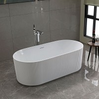 Акриловая ванна Vincea VBT-426-1700 170x80 см, отдельностоящая, белая, овальная, с каркасом, со сливом-переливом