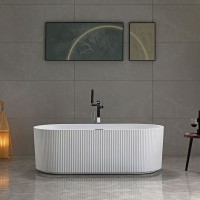 Акриловая ванна Vincea VBT-426-1700 170x80 см, отдельностоящая, белая, овальная, с каркасом, со сливом-переливом