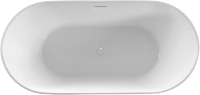 Акриловая ванна Vincea VBT-426-1700 170x80 см, отдельностоящая, белая, овальная, с каркасом, со сливом-переливом