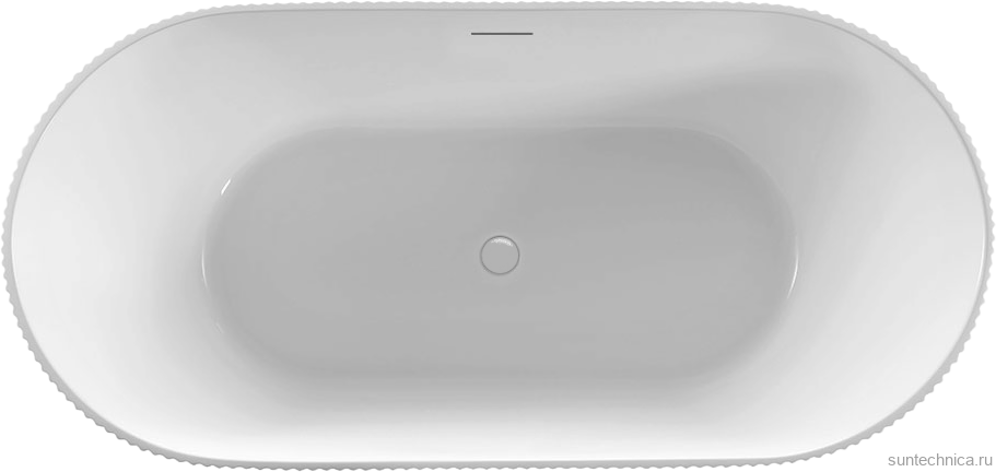 Акриловая ванна Vincea VBT-426-1700 170x80 см, отдельностоящая, белая, овальная, с каркасом, со сливом-переливом