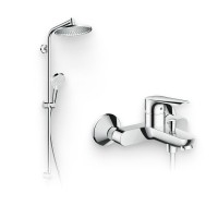 Душевой комплект Смеситель Hansgrohe Logis E 71403000 + Стойка Crometta S 240 1jet Showerpipe Rеno 27270000 EcoSmart