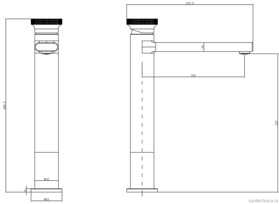 Смеситель для раковины Black&White Gravity 7307GM gun metal