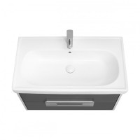 Тумба под раковину без столешницы AQUATON Ар-Деко 85 подвесная, 2 ящика, серый кобальт