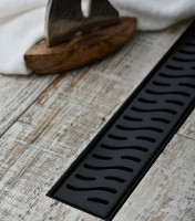 Душевой трап (лоток) MCH Chudej Harmony CH350HC 35 см, решетка матовая черная, с сифоном