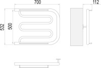 Полотенцесушитель водяной Terminus Фокстрот БШ 500x700