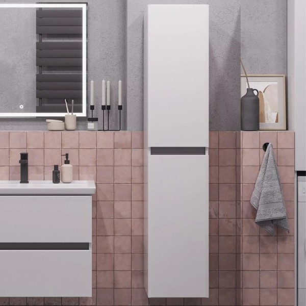 Шкаф пенал для ванной SanStar Велья подвесной, белый