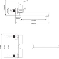 Смеситель с длинным изливом для ванны Olive'S Avia AV17221 хром