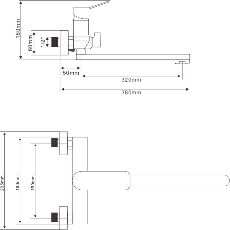 Смеситель с длинным изливом для ванны Olive'S Avia AV17221 хром
