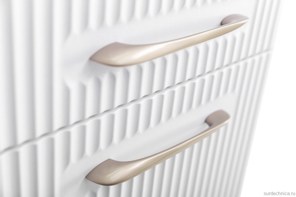 Шкаф-пенал для ванной BelBagno Due 40 подвесной, ручки сатиновый никель, белый металлик