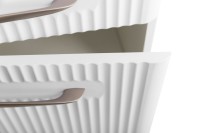 Шкаф-пенал для ванной BelBagno Due 40 подвесной, ручки сатиновый никель, белый металлик