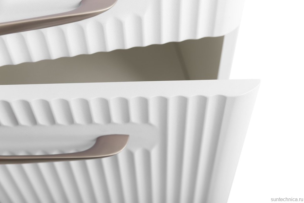 Шкаф-пенал для ванной BelBagno Due 40 подвесной, ручки сатиновый никель, белый металлик